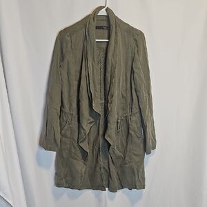 MAX Collection Women's Olive Green Lightweight Draped Utility Jacket Coat‎ XS